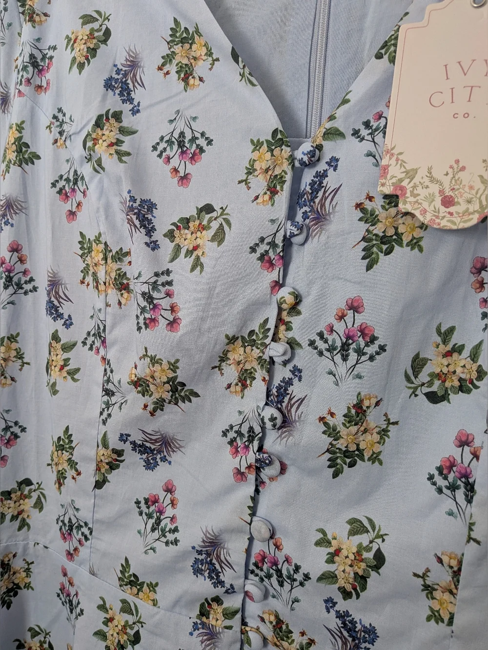 Ivy City Co Dress Allie Blue Floral 16 NWT 100% Cotton - Picture 3 of 6